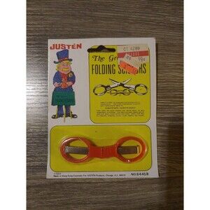 Vintage 1984 The Great Folding Scissors Justen Products HONG KONG Factory Sealed